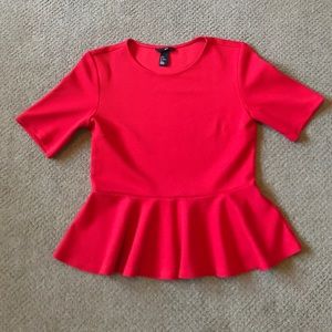 H&M Red Peplum Top