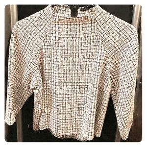 Zara Woman, back and white 3/4 length sleeve top