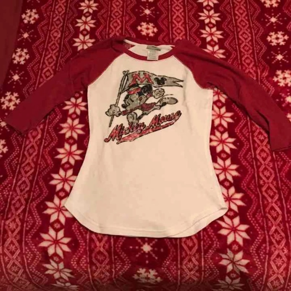 Small Mickey Mouse baseball tee