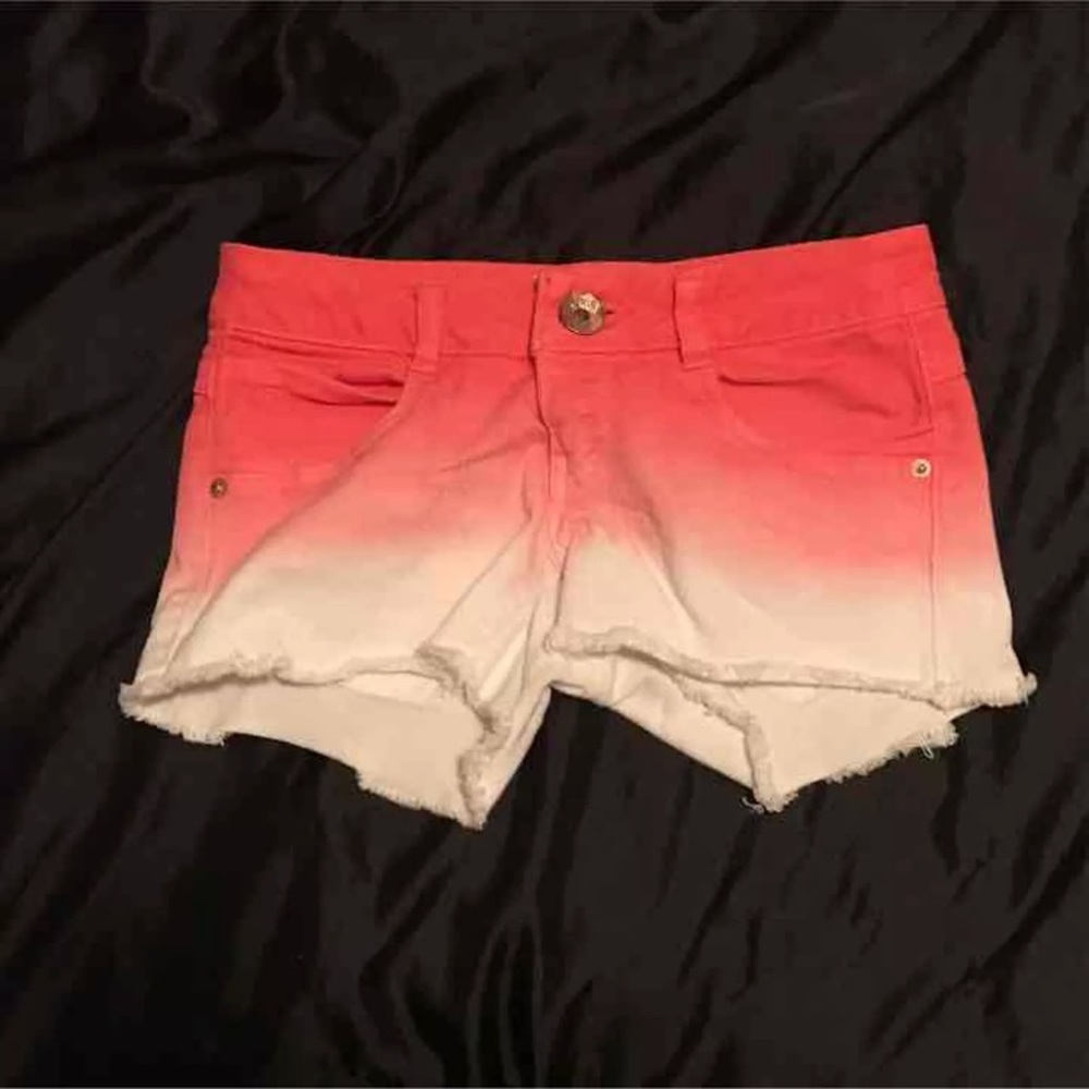 Pink and white ombré shorts