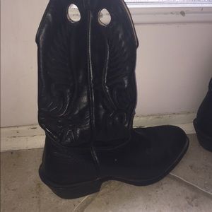 Black leather boots
