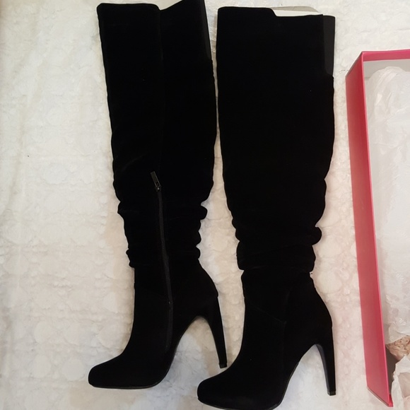 SOLD - Brand New OTK Dress Boots with Ruching - Picture 2 of 7