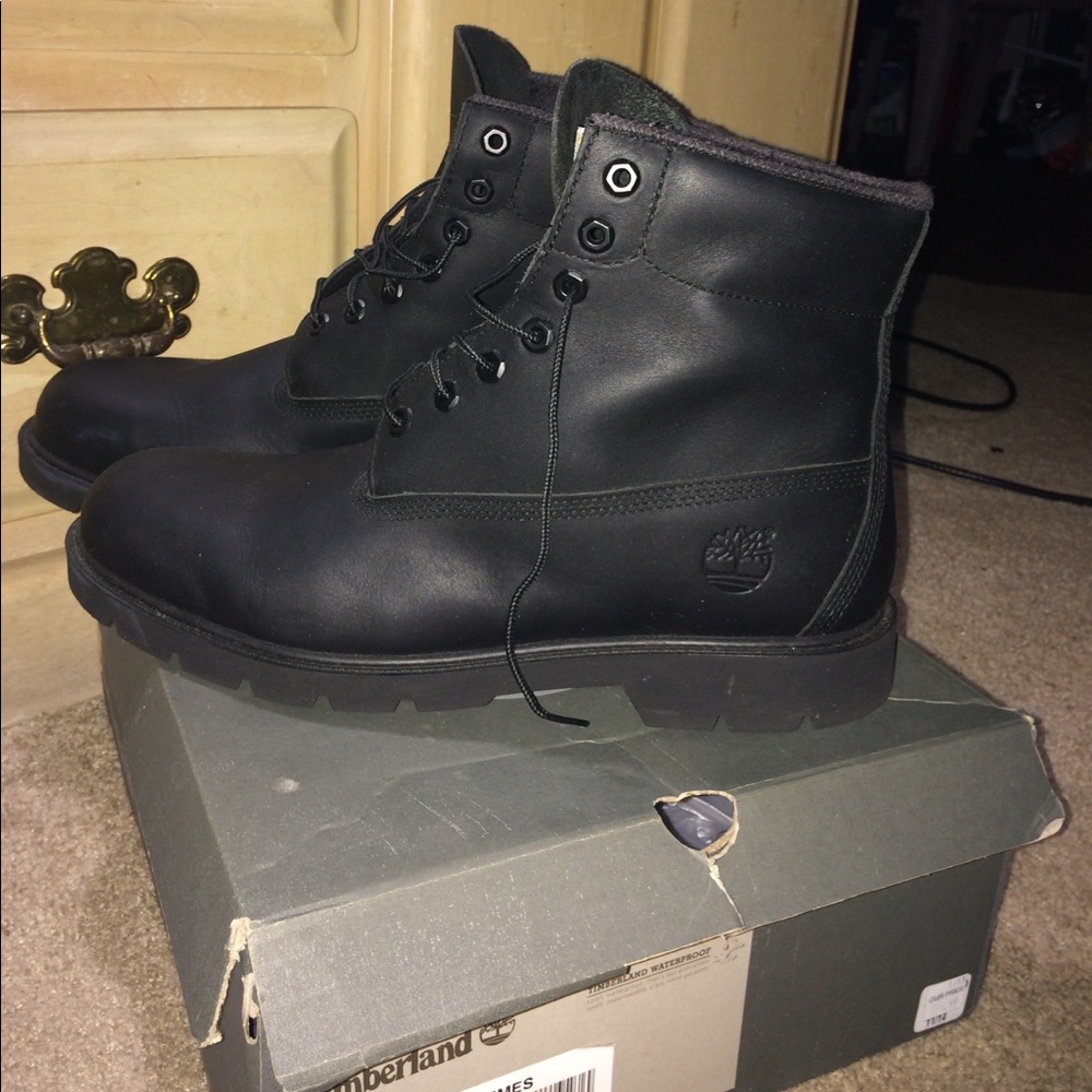 Black Leather Timberlands