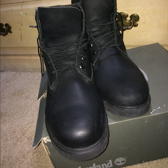 Black Leather Timberlands main image 5