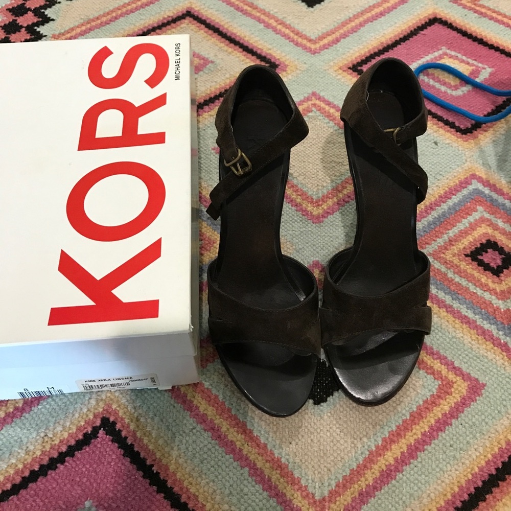 Michael Kors Dark Brown Suede Heels
