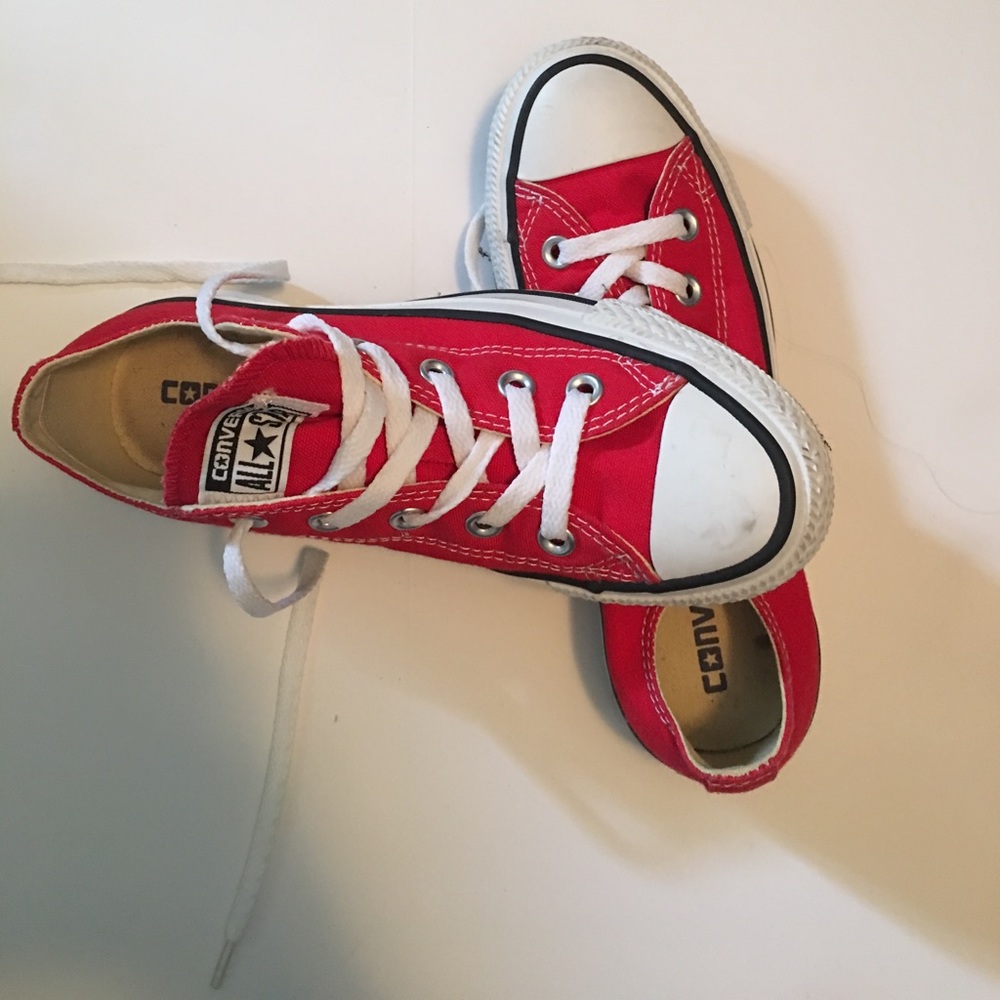Like new red converse sneakers, women's size 5.5
