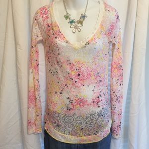 FREE PEOPLE BURNOUT LONG SLEEVE TOP