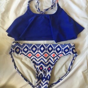 Purple full coverage girls bikini