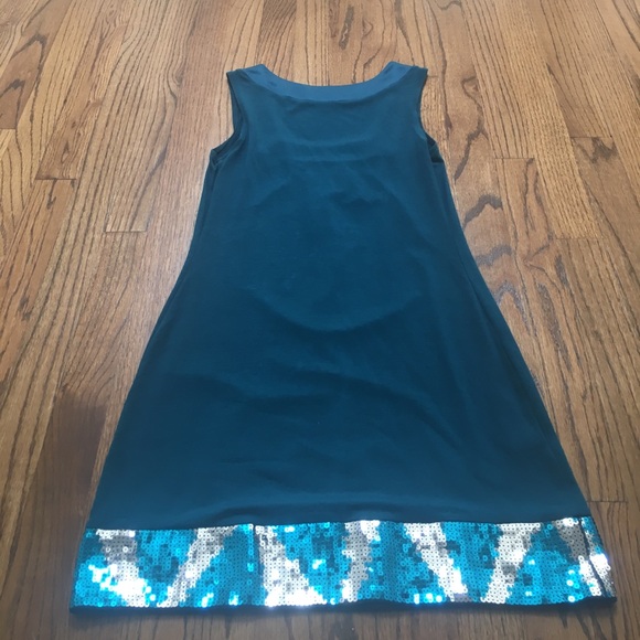 Turquoise sequin mini dress - Picture 2 of 4
