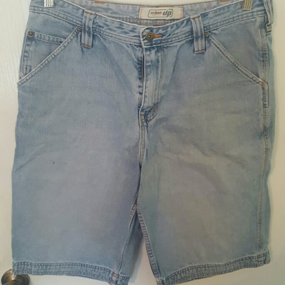 Light was denim shorts