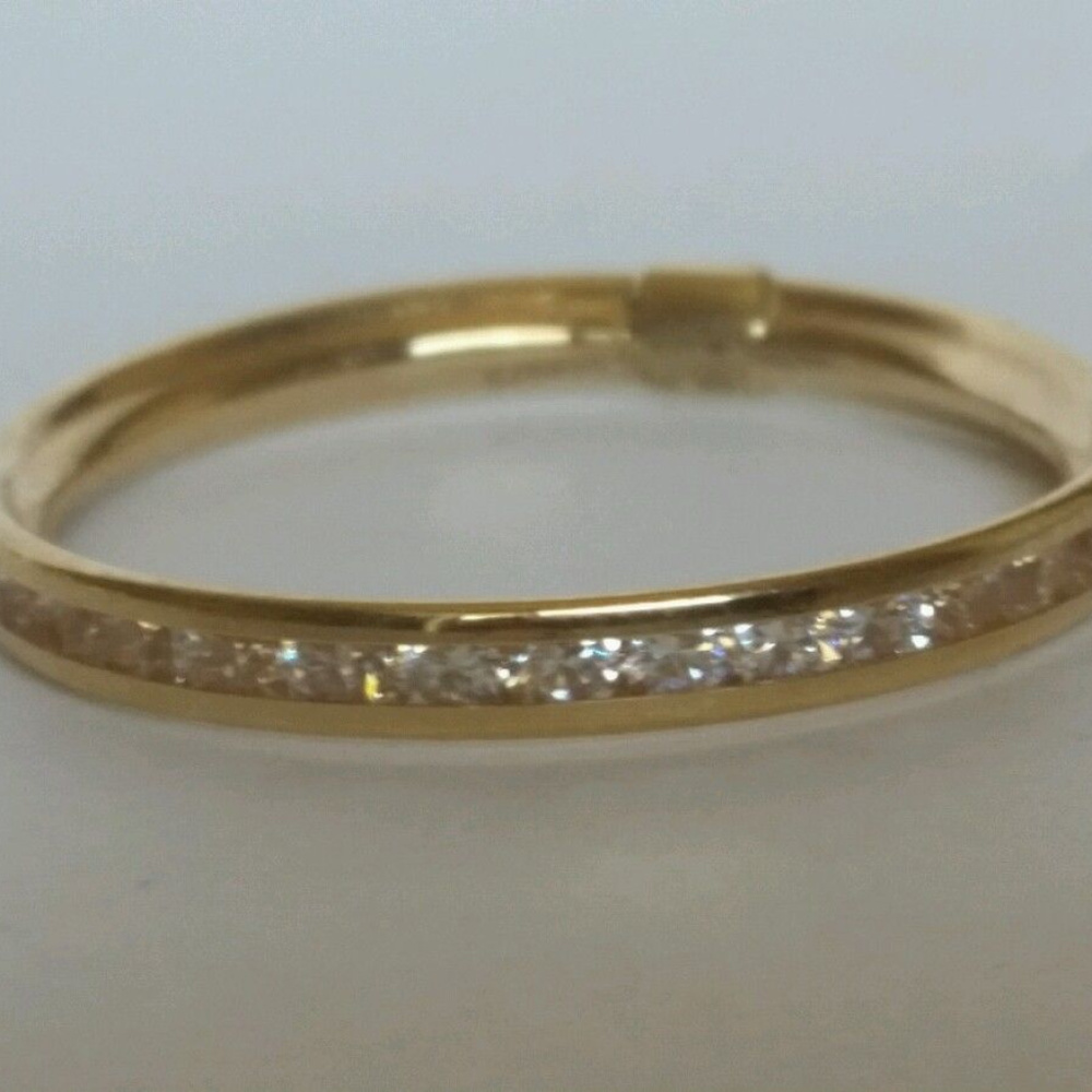 Dainty 14k Yellow Gold Eternity Wedding Band 2 pc - Picture 7 of 12