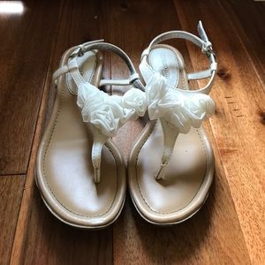 Flower T-Strap Sandals