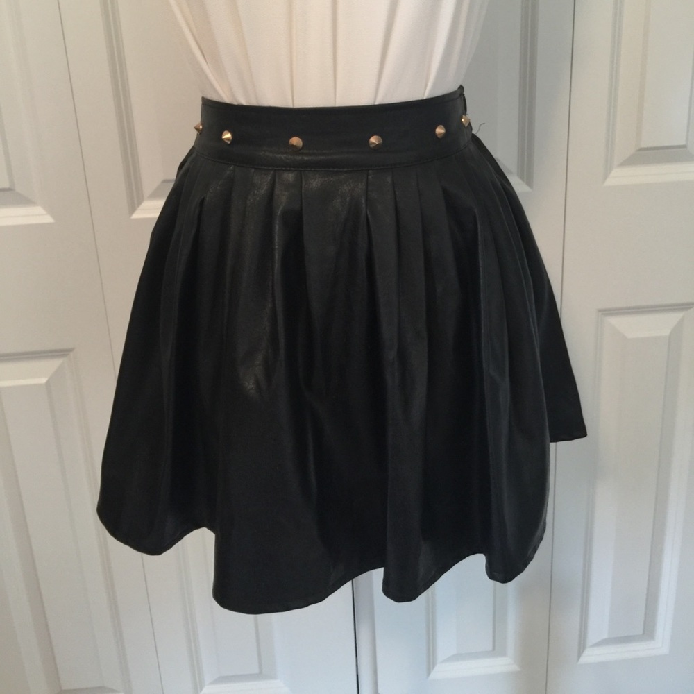 Rare London Faux Leather Black Skirt