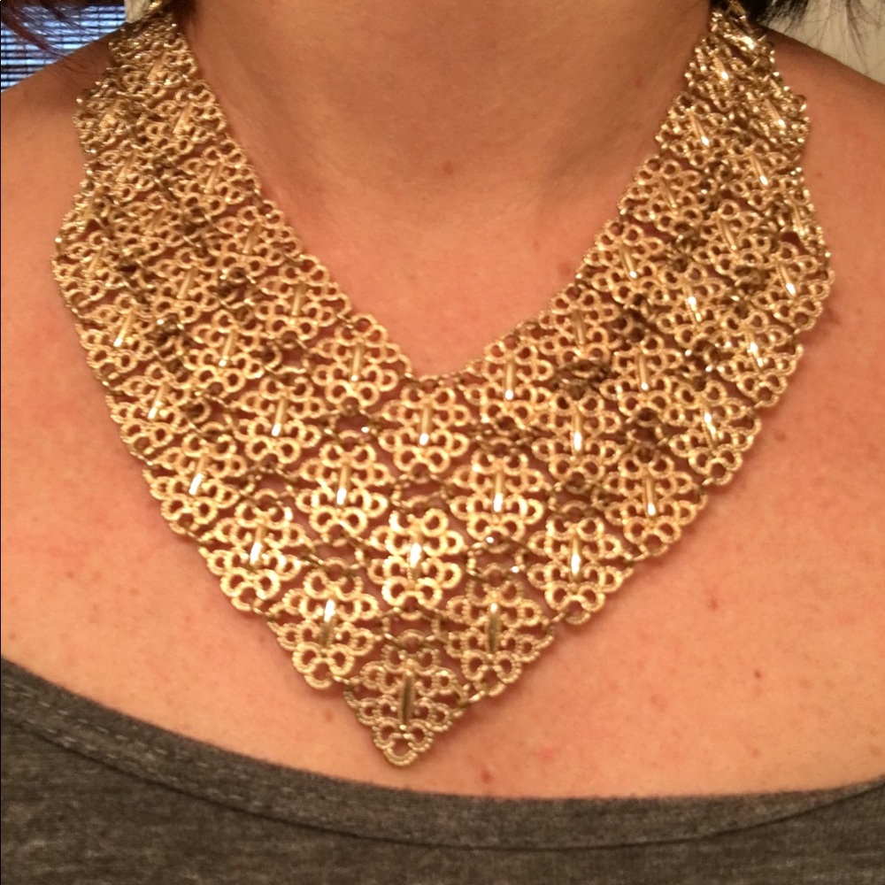 Gorgeous gold bib necklace