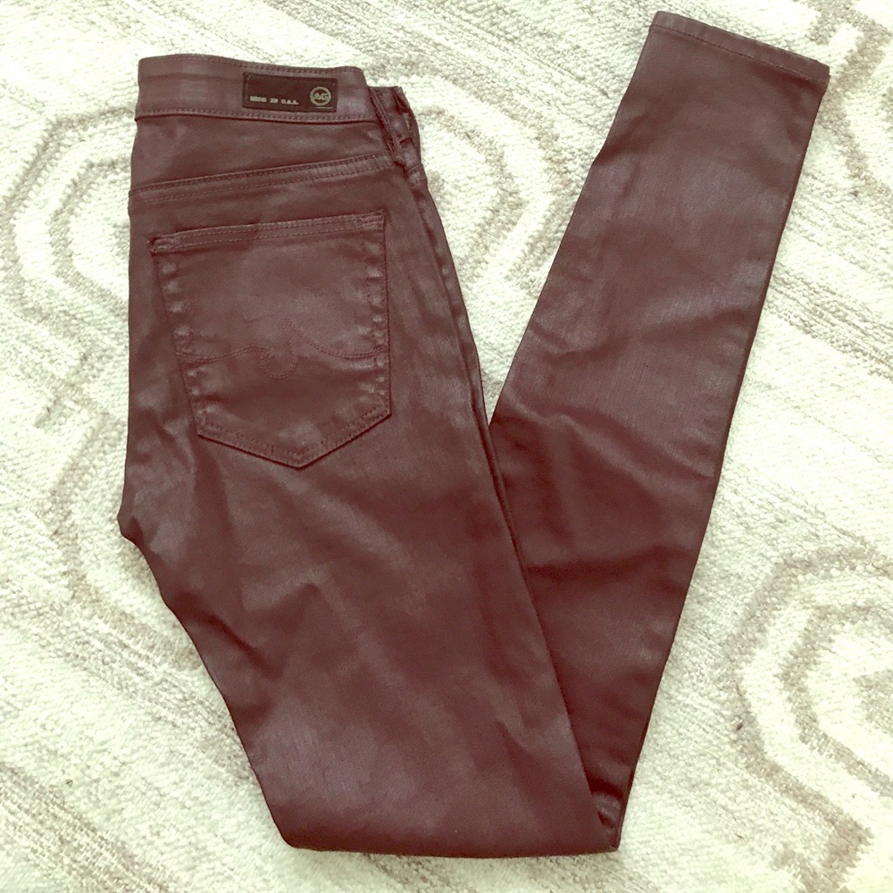 AG Burgundy Extreme Skinny Absolute Legging Jeans