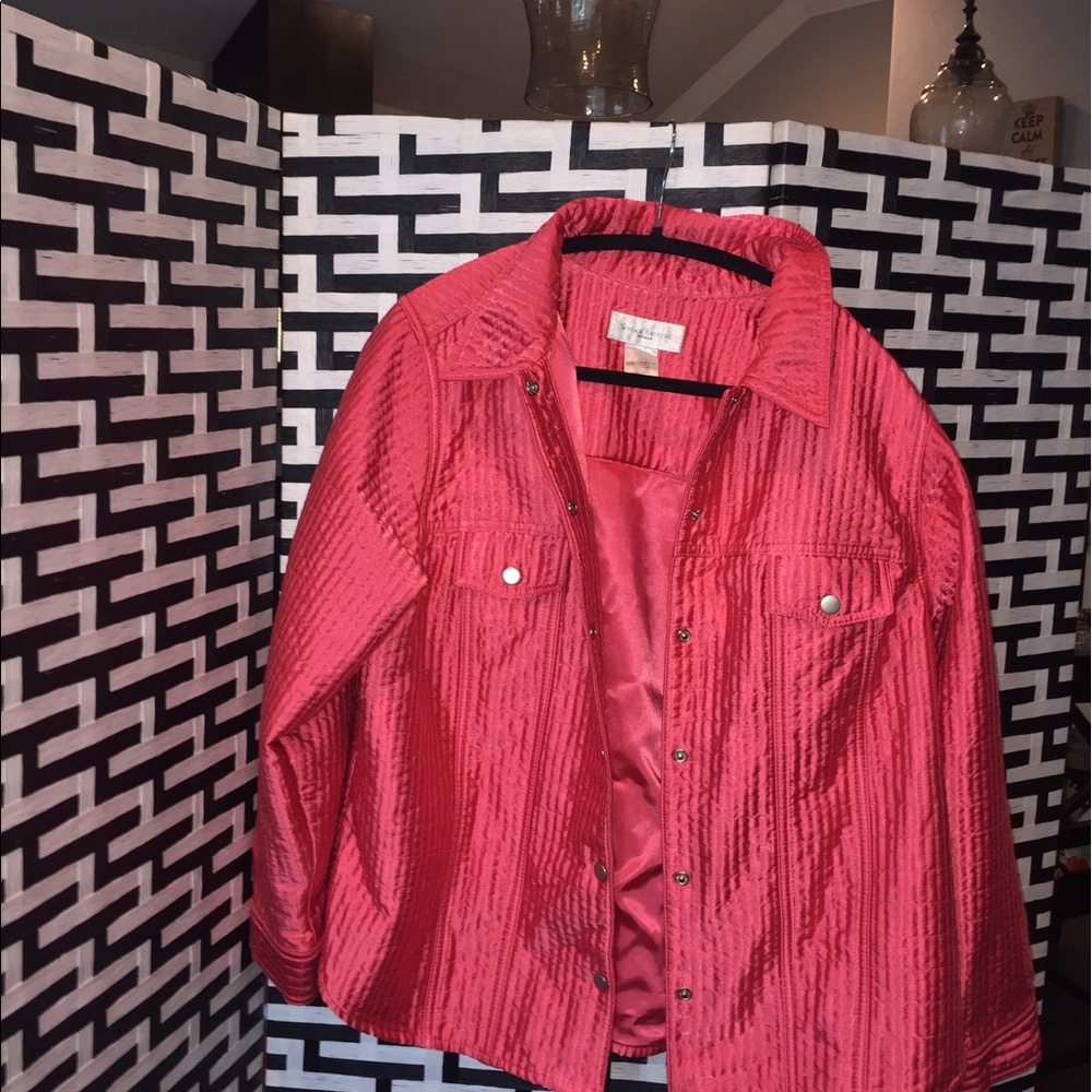 Beautiful, button-down coral jacket