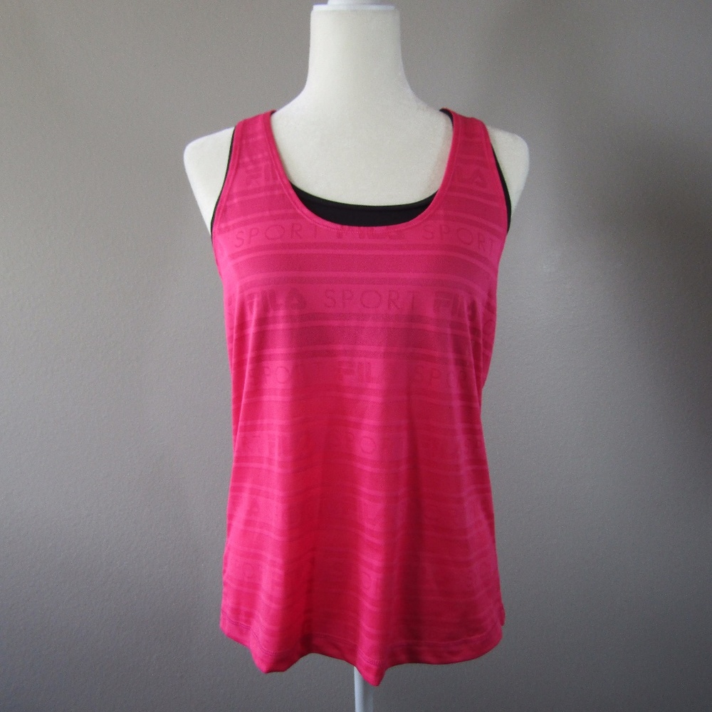 Pink FILA Sleeveless Athletic Shirt Tank Top & Bra