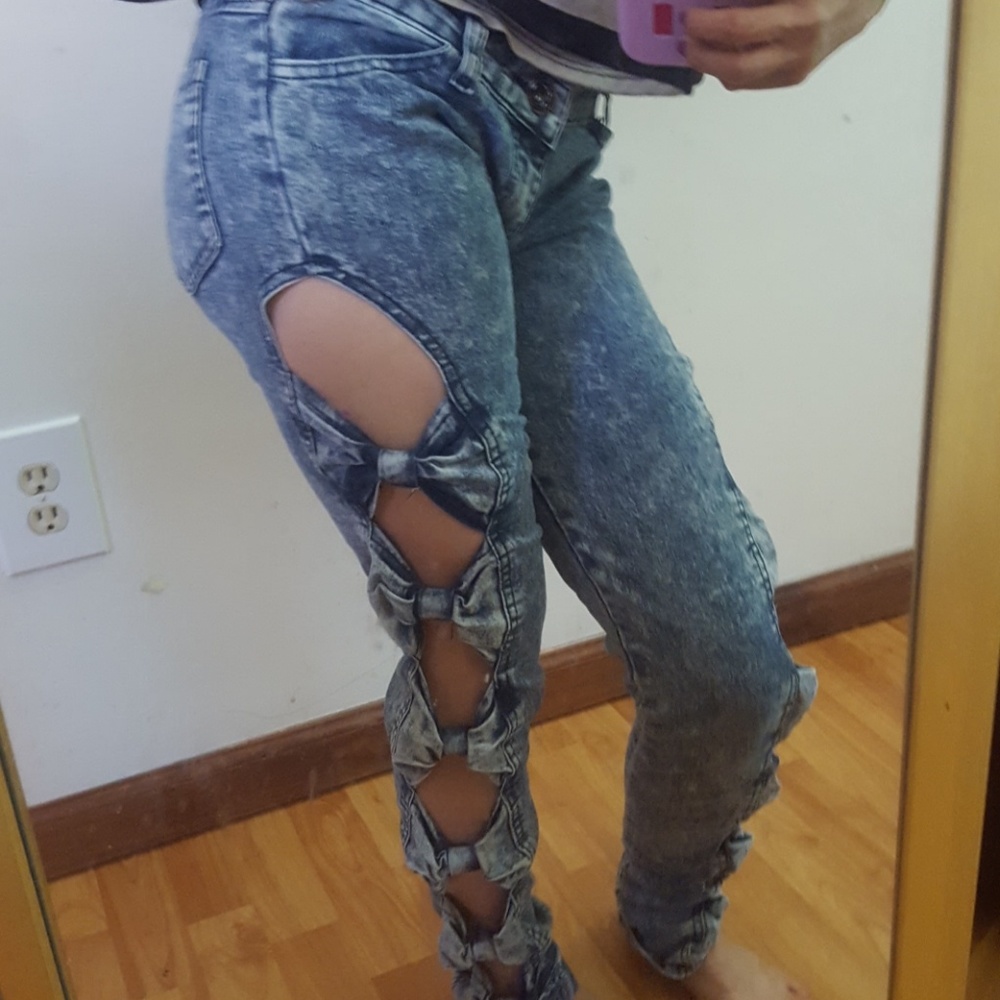 🎀 Bow jeans