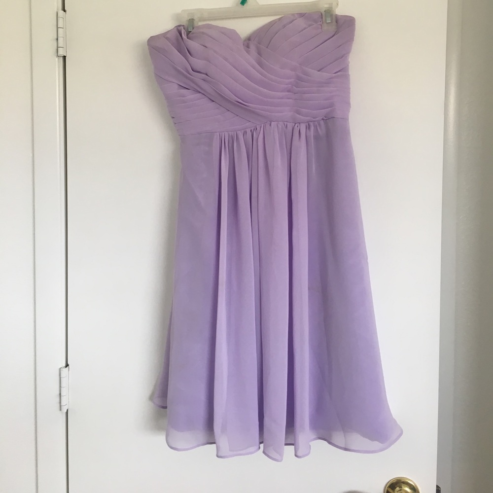 Strapless lilac dress