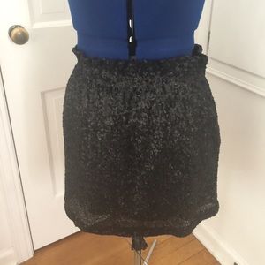 Black Sequin Mini Skirt