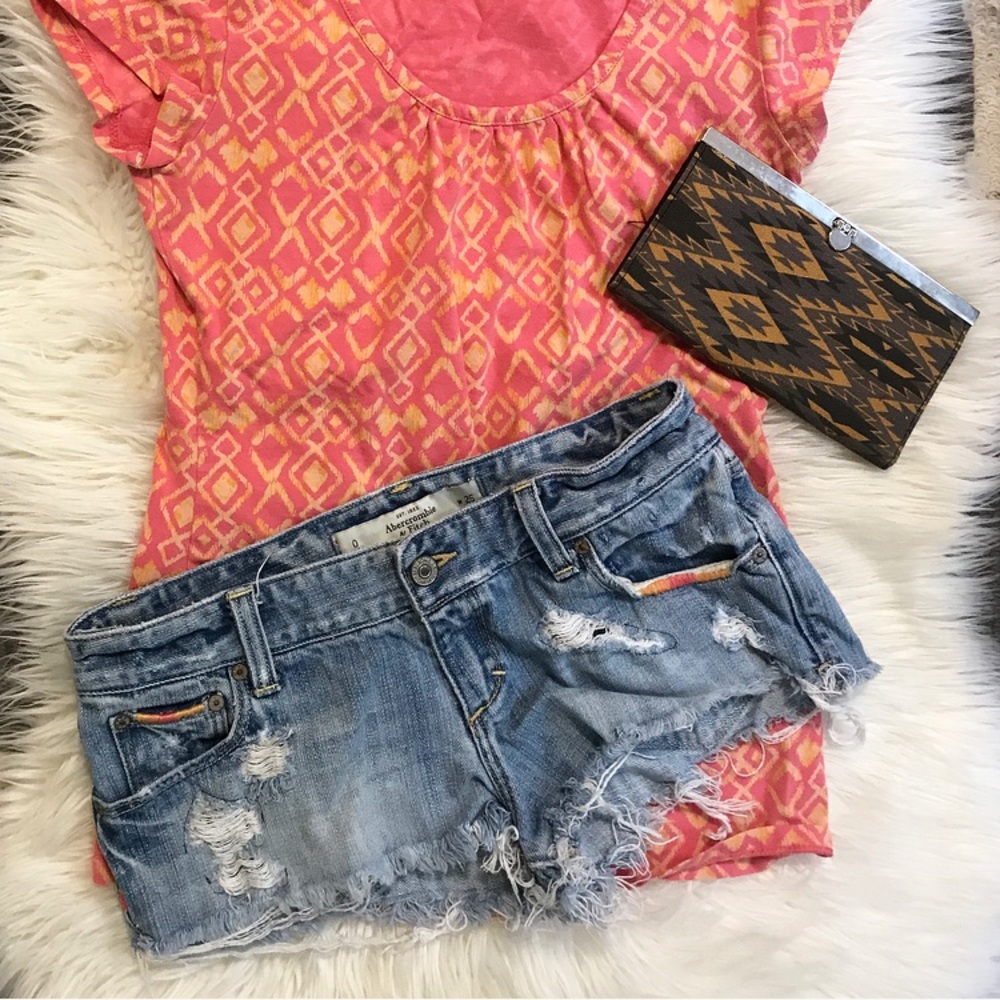 Abercrombie and Fitch Distressed Jean Shorts