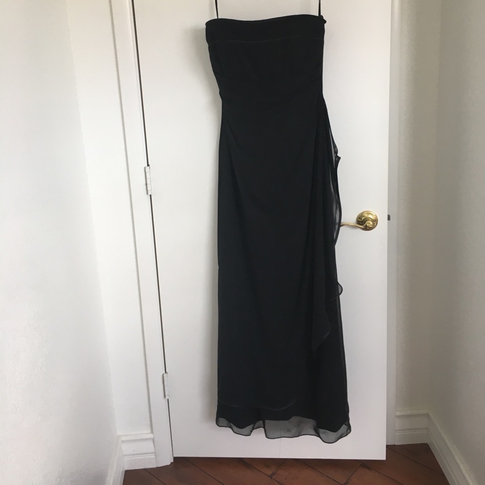 Strapless black dress long