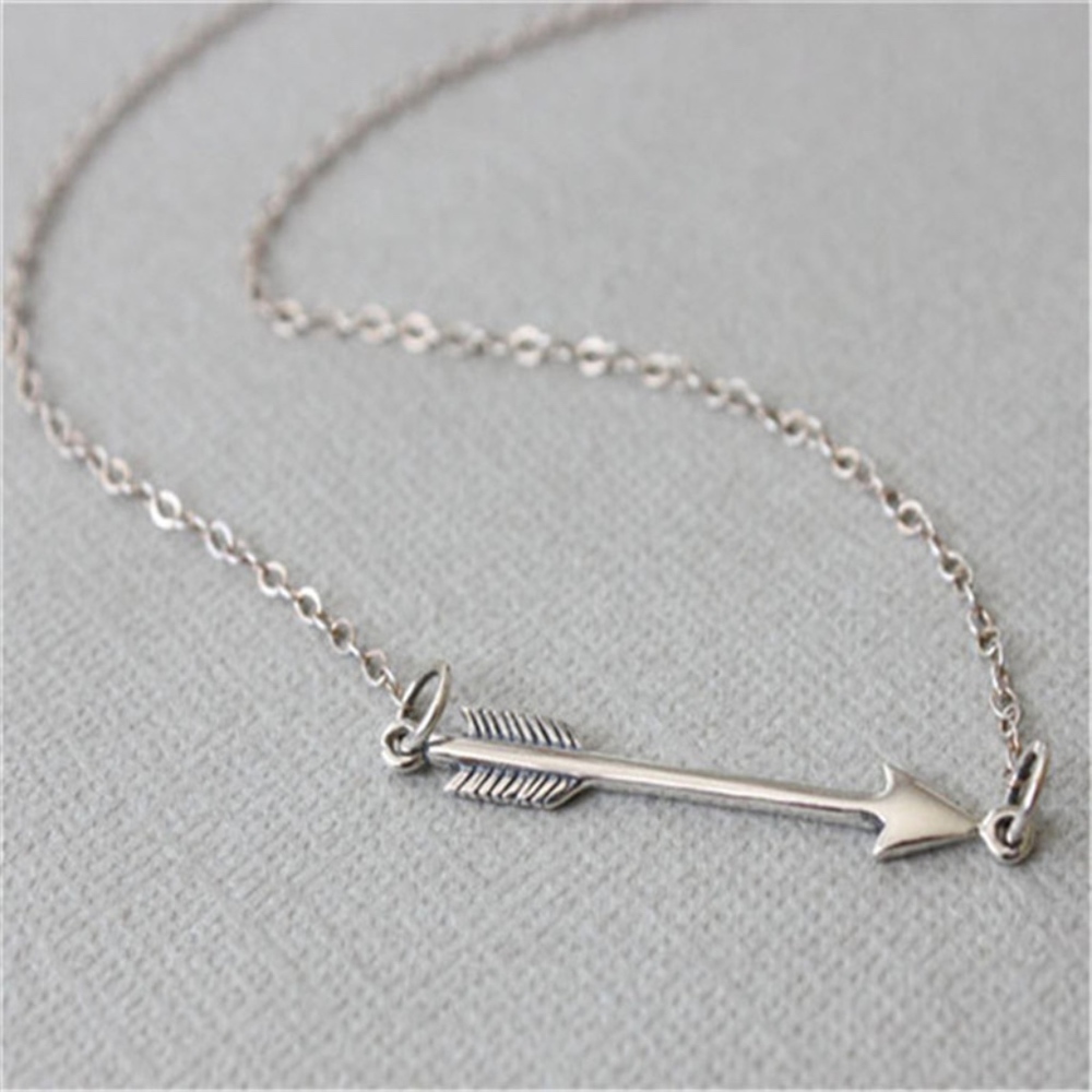 Arrow Dainty Necklace dainty pendant Silver Color - Picture 2 of 6