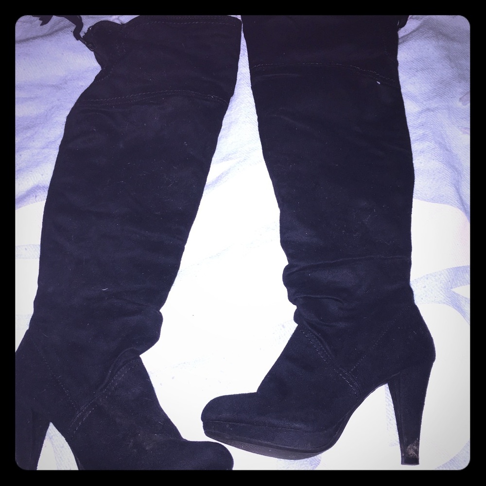 Over the knee heeled boots size 6.5