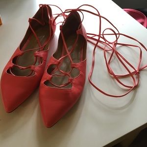 Banana Republic-LEATHER Lace up fancy flats!