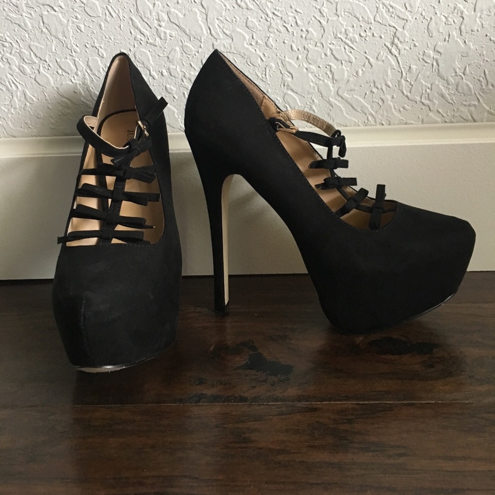 Black platform heels