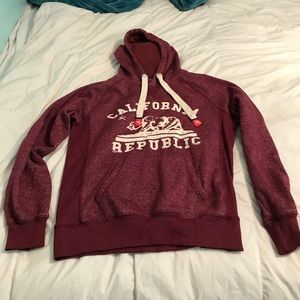 california republic burgundy hoodie
