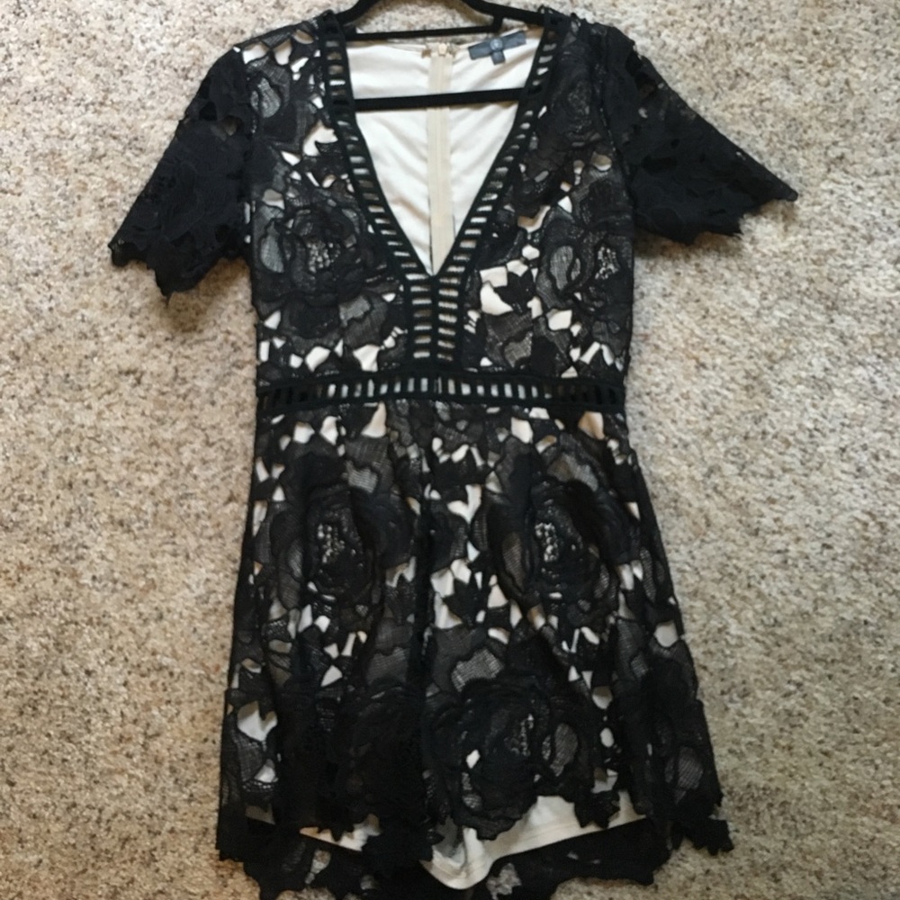 Black Lace Sexy Romper