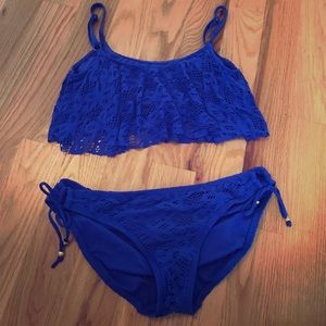 Kenneth colt blue lace ruffle bikini