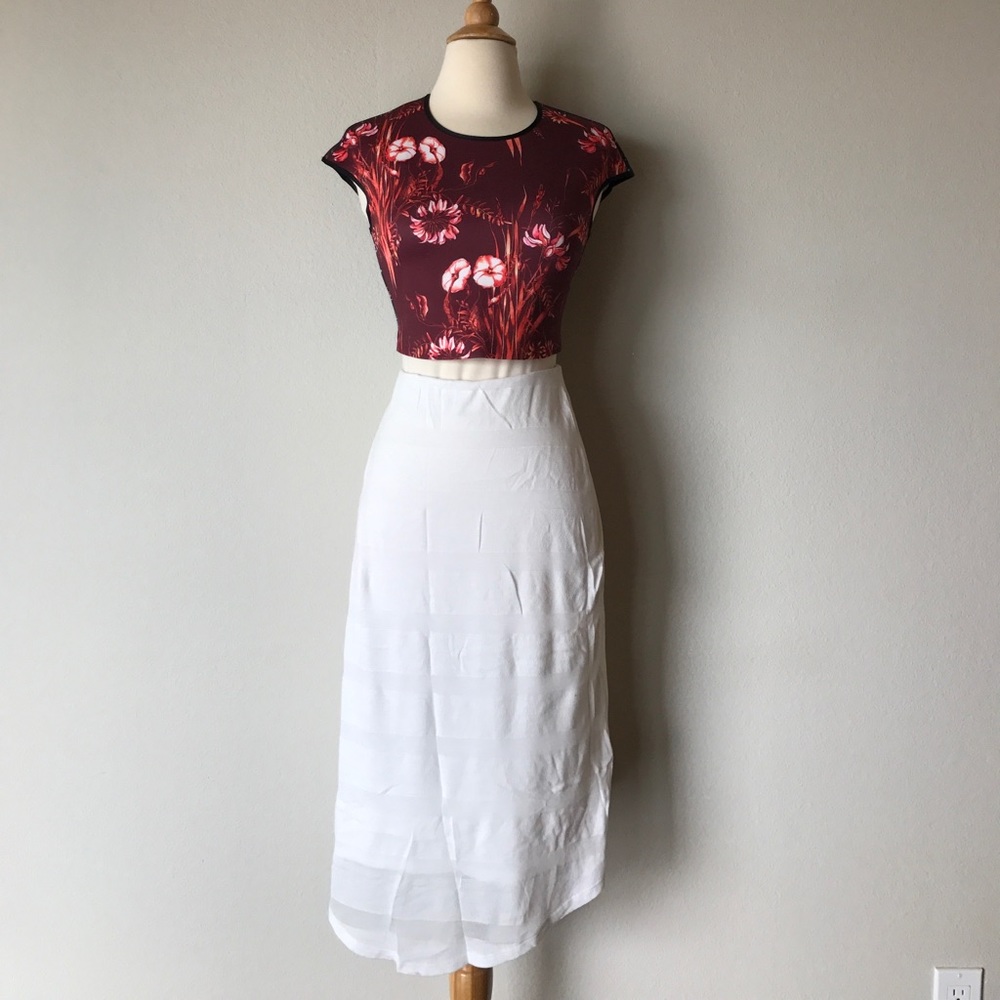 Clover Canyon Floral Mist Neoprene Crop Top