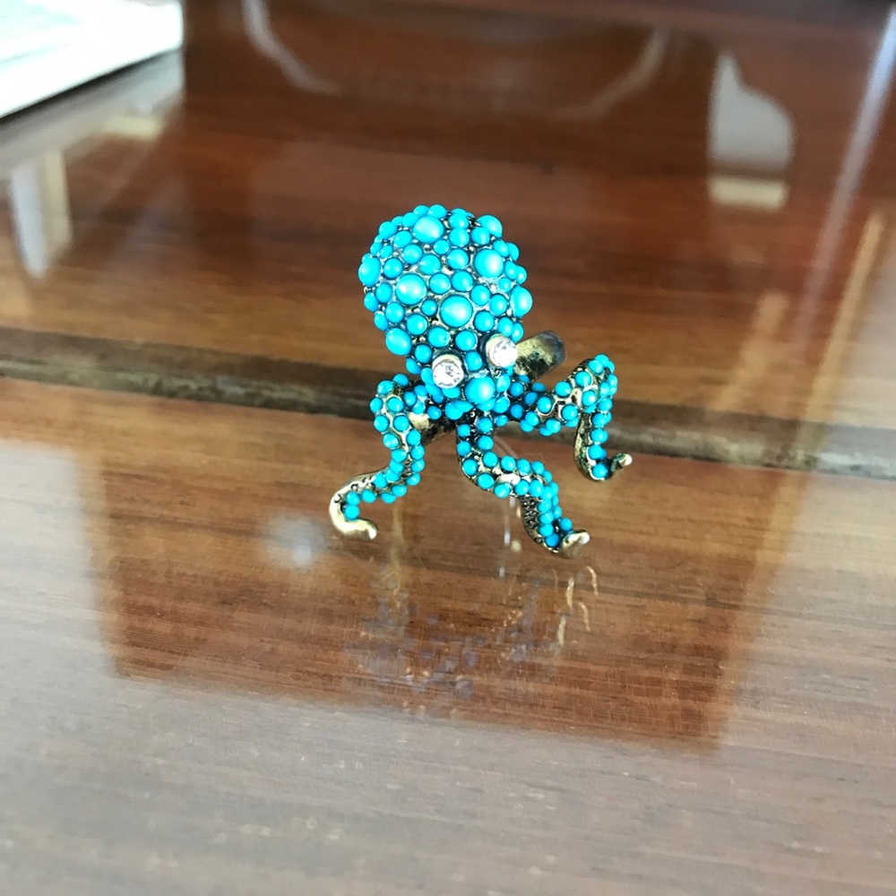 Turquoise octopus ring