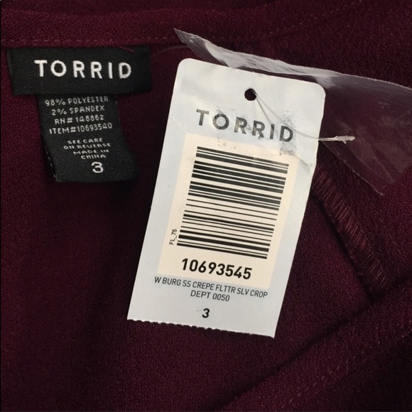 {2X} Torrid Burgundy Crop Top - Picture 5 of 5