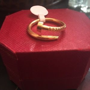 Gold plated nail ring silver gold