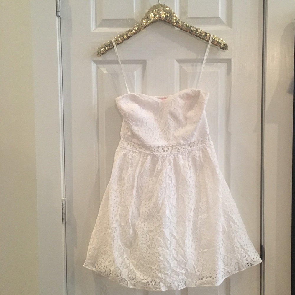 Lilly Pulitzer Brett Strapless Lace White Dress
