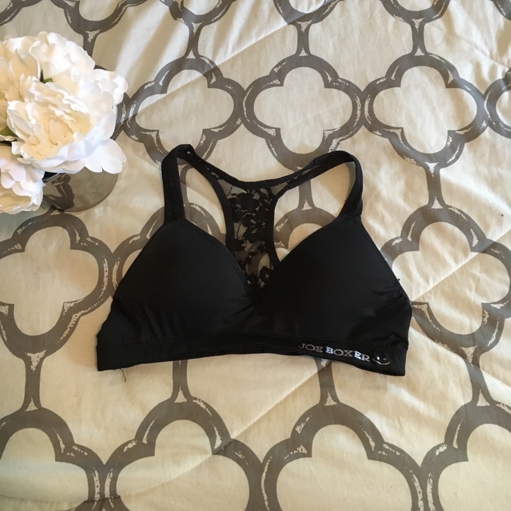 Joe boxer padded lace racerback sports bra