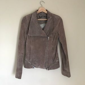 Soia & Kyo Suede "FLAVIA" leather zip jacket