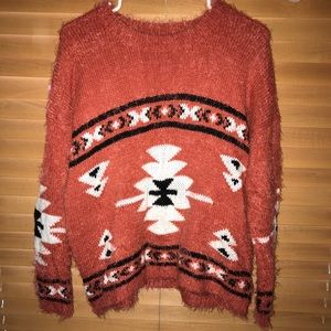 Fuzzy Aztec sweater!