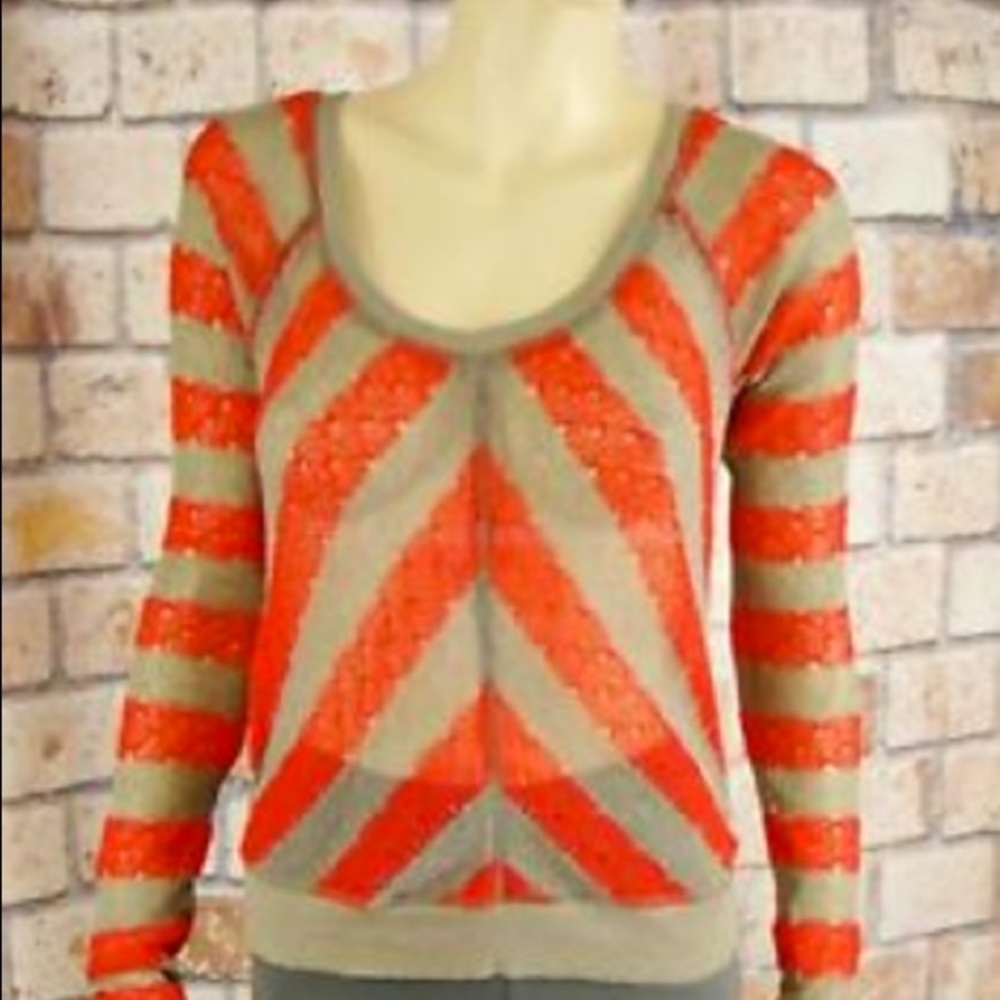 We the free striped thin knit sweater XS