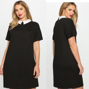 Eloquii Knit Shirt Dress With Contrast Collar