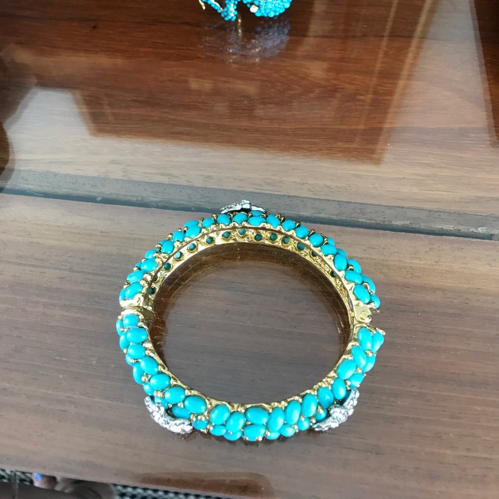 Real turquoise, gold bracelet