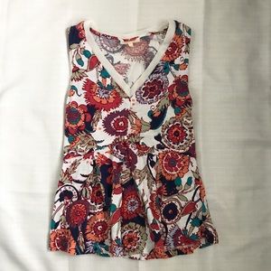 Anthropologie Deletta Floral Peplum Top