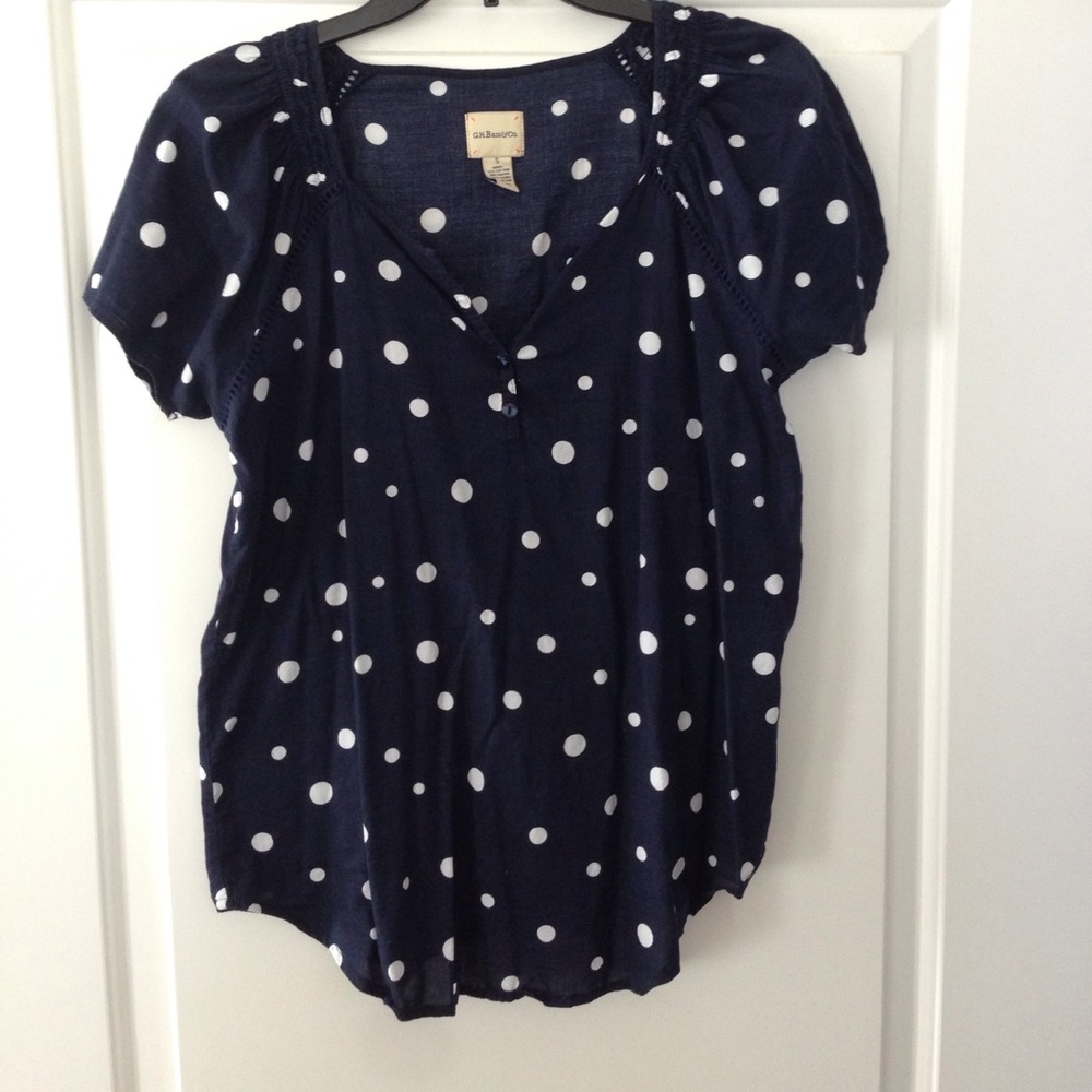 G H Bass polka dot top