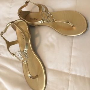 Gold Bebe Sandals