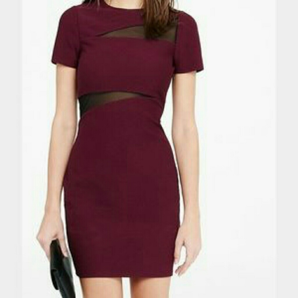 Express cutout mesh panel dress