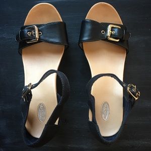 Dr. Scholl's Black Wedge Sandals