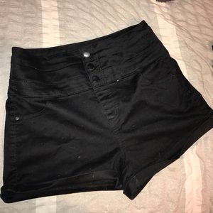 High waisted black shorts